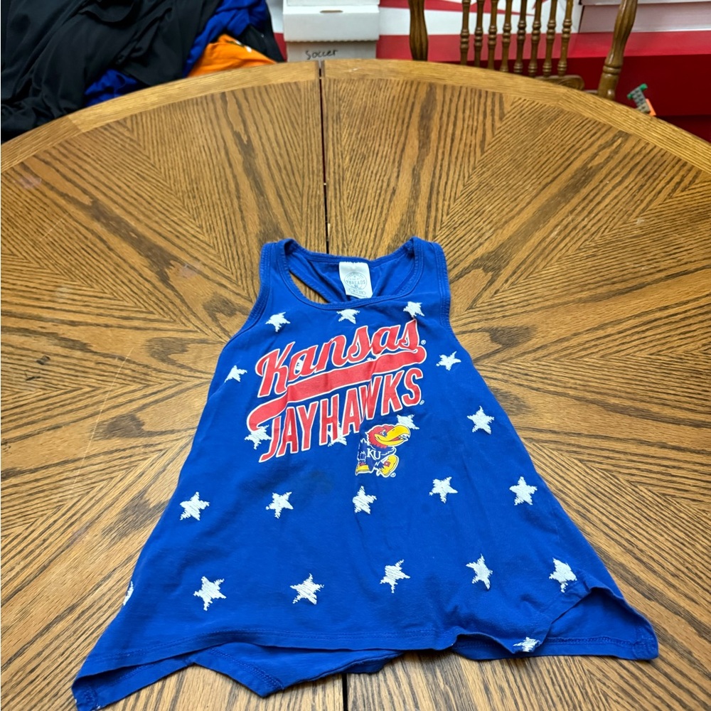 Rivalry Threads KU Jayhawks Kids Blue Star Tank Top
